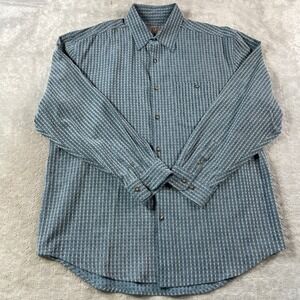 The Territory Ahead Shirt Mens XL Blue Silk Plaid Long‎ Sleeve Holiday Casual